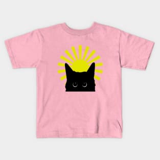 Black Cat and  Sun Kids T-Shirt